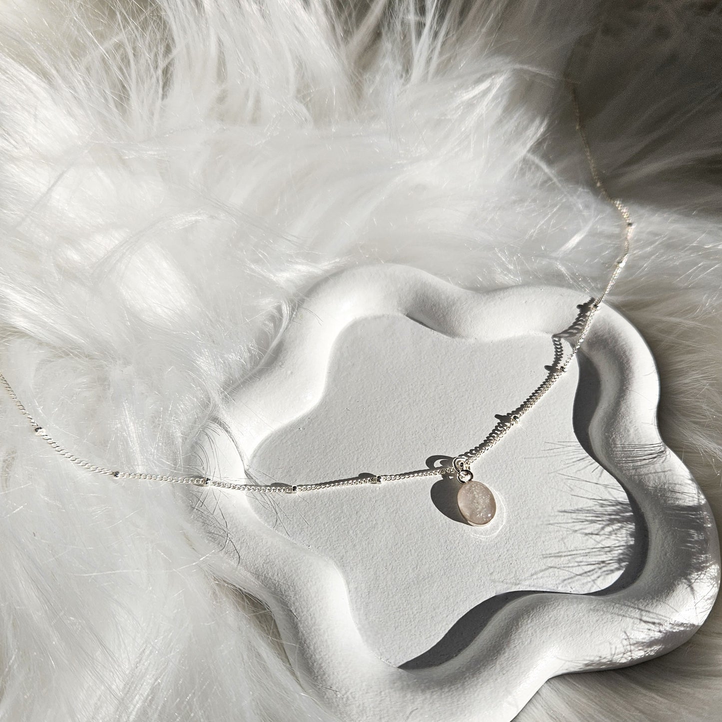 Cremation Oval Necklace - 925 Sterling Silver