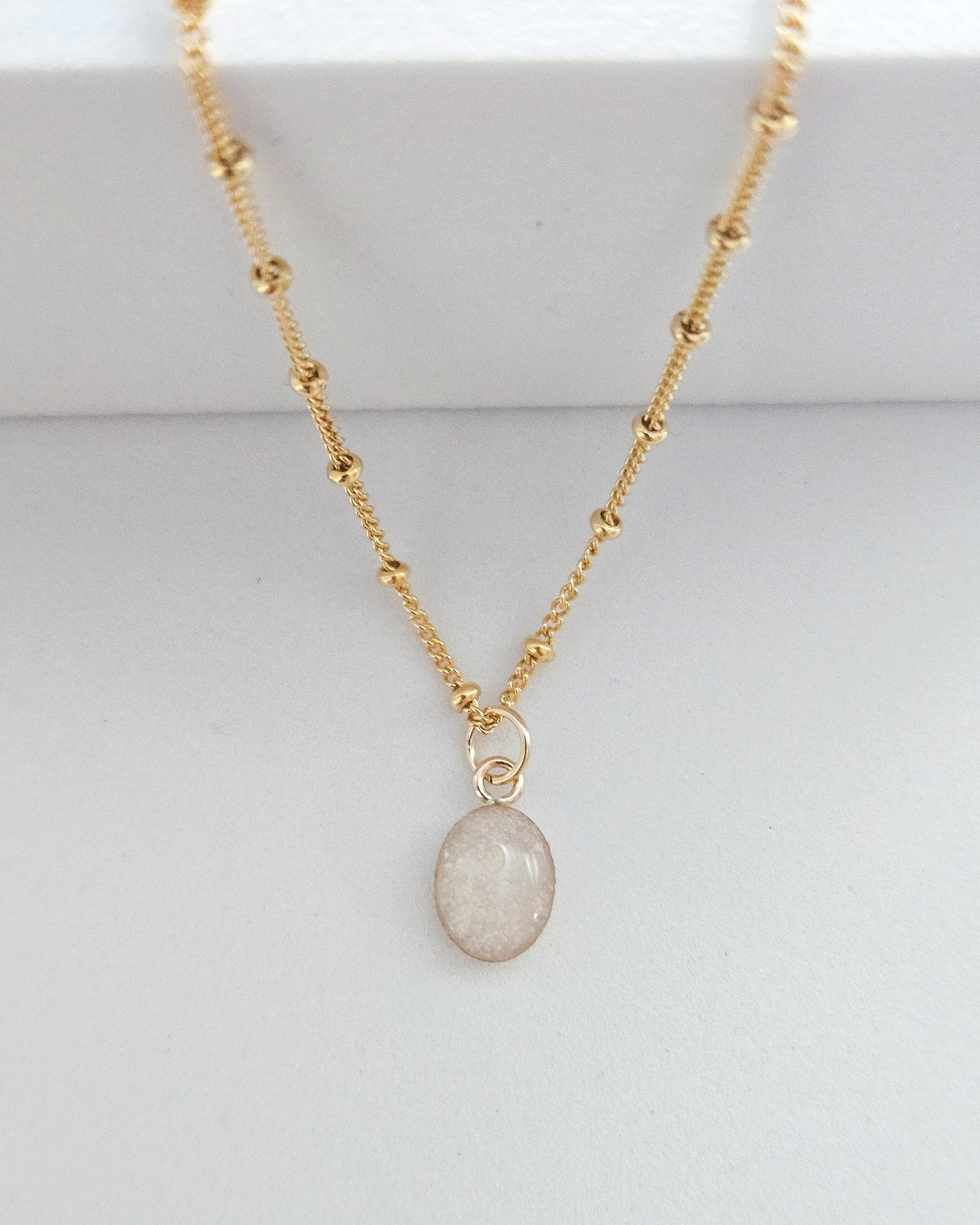 Cremation Oval Necklace in 14k Gold Filled