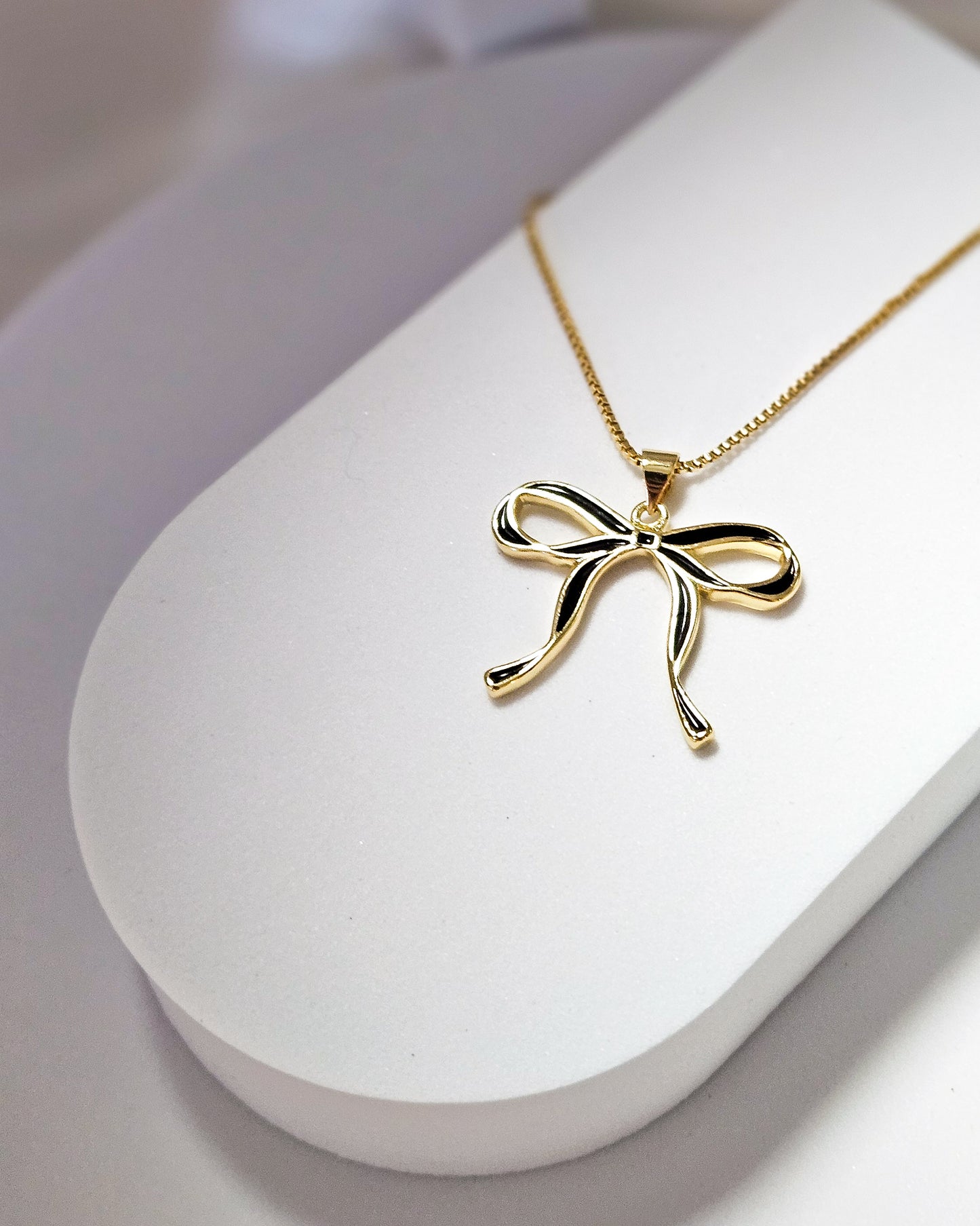 Onyx Bow Charm in 14K Gold Filled