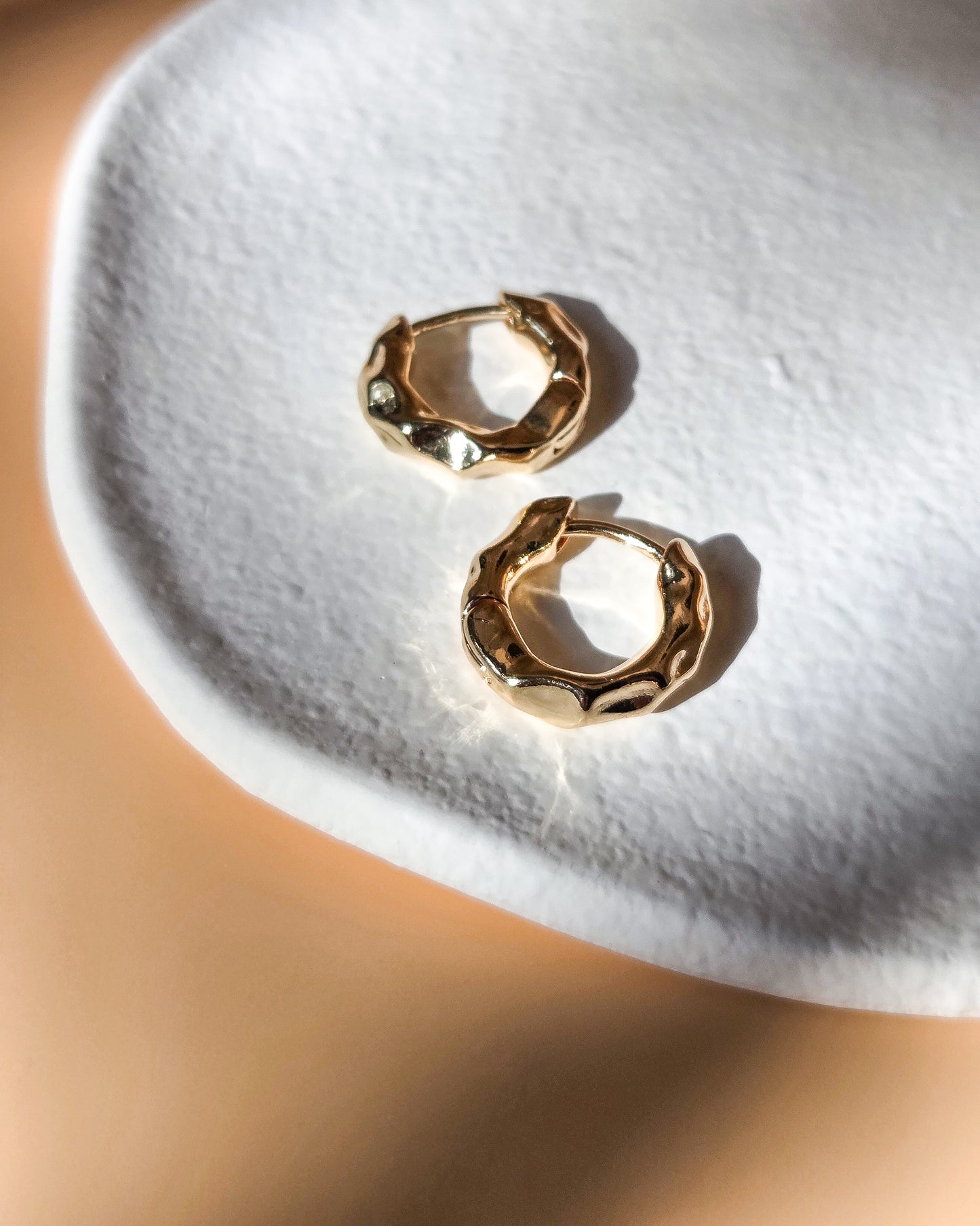 Hammered Gold- Filled Hoops