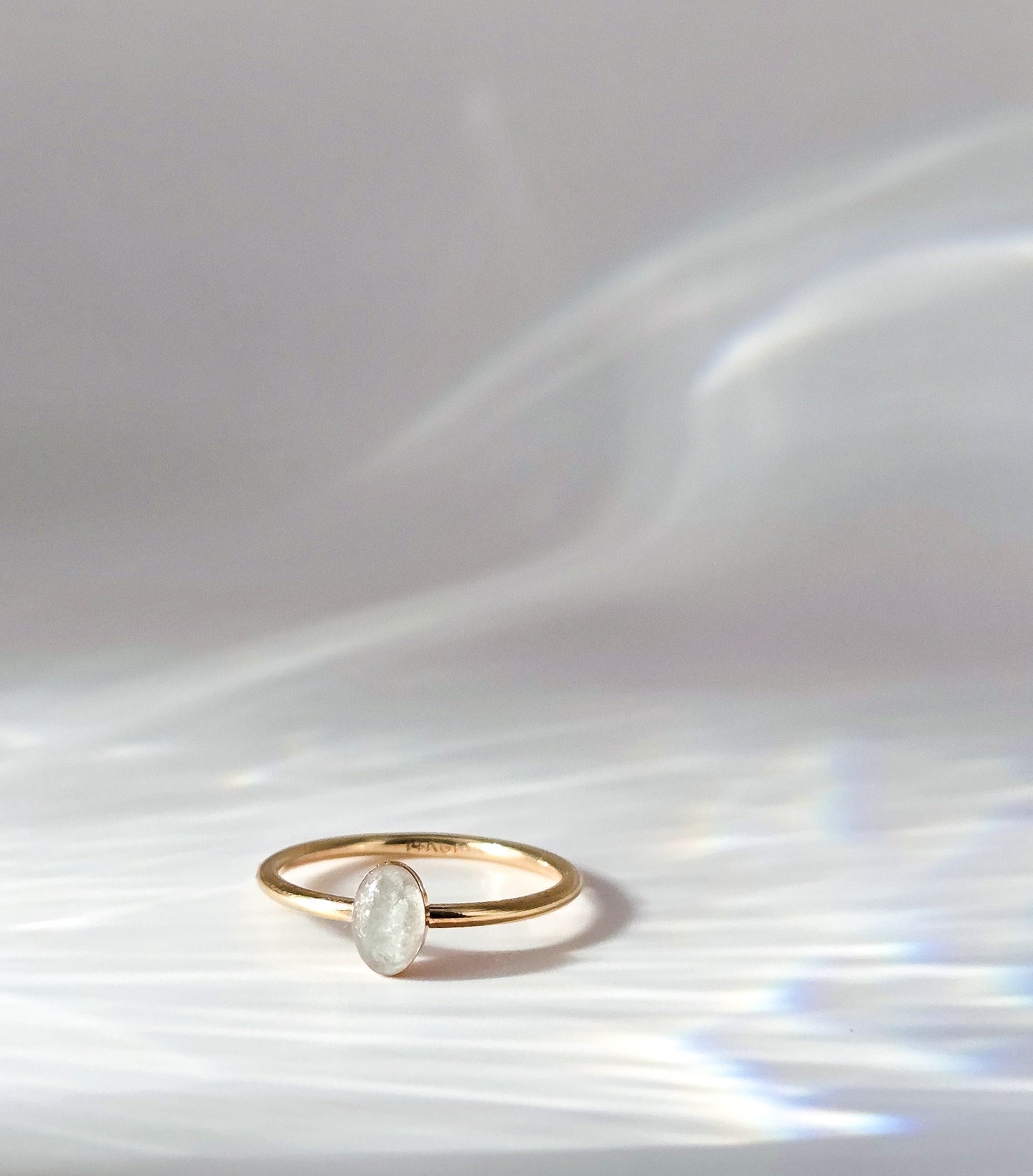 Cremation Oval Ring in 14K Gold Filled