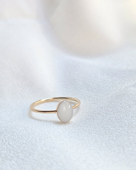 Milk Oval Ring in 14K Gold Filled