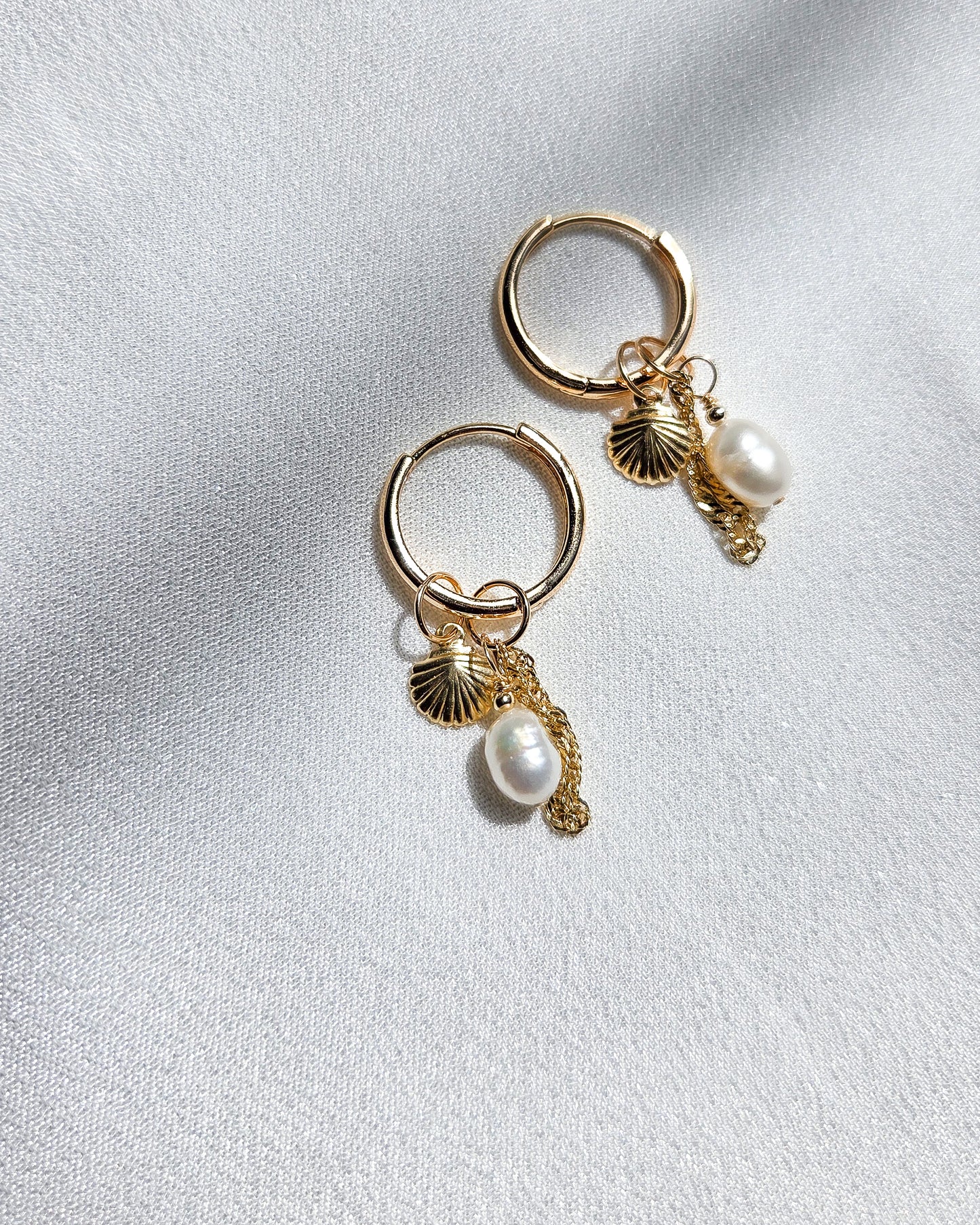 Seashore Charm Hoops