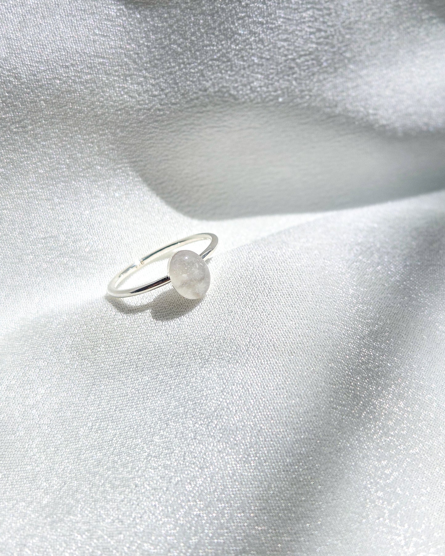 Cremation Oval Ring in 925 Sterling Silver