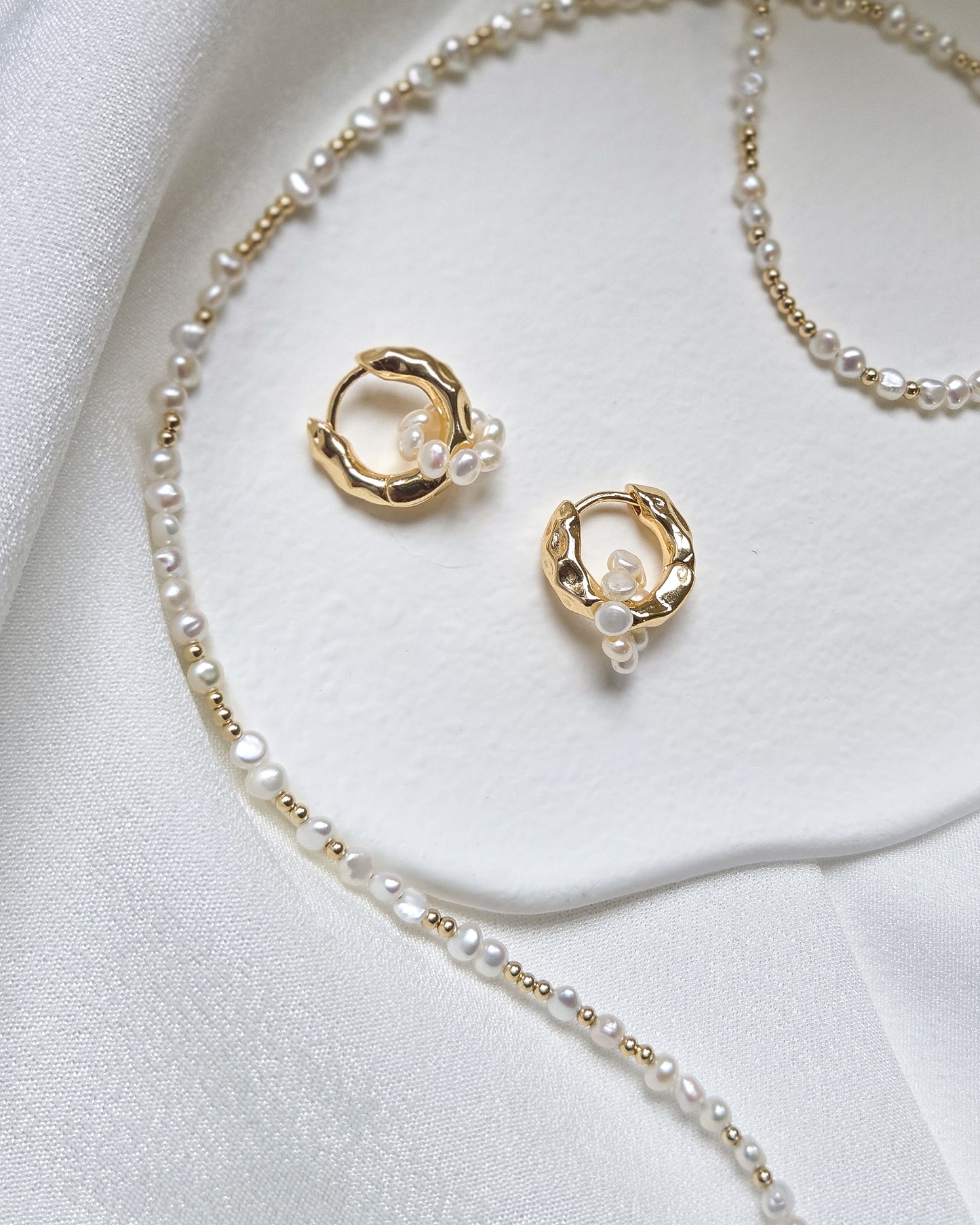 Halo Pearl Hoops