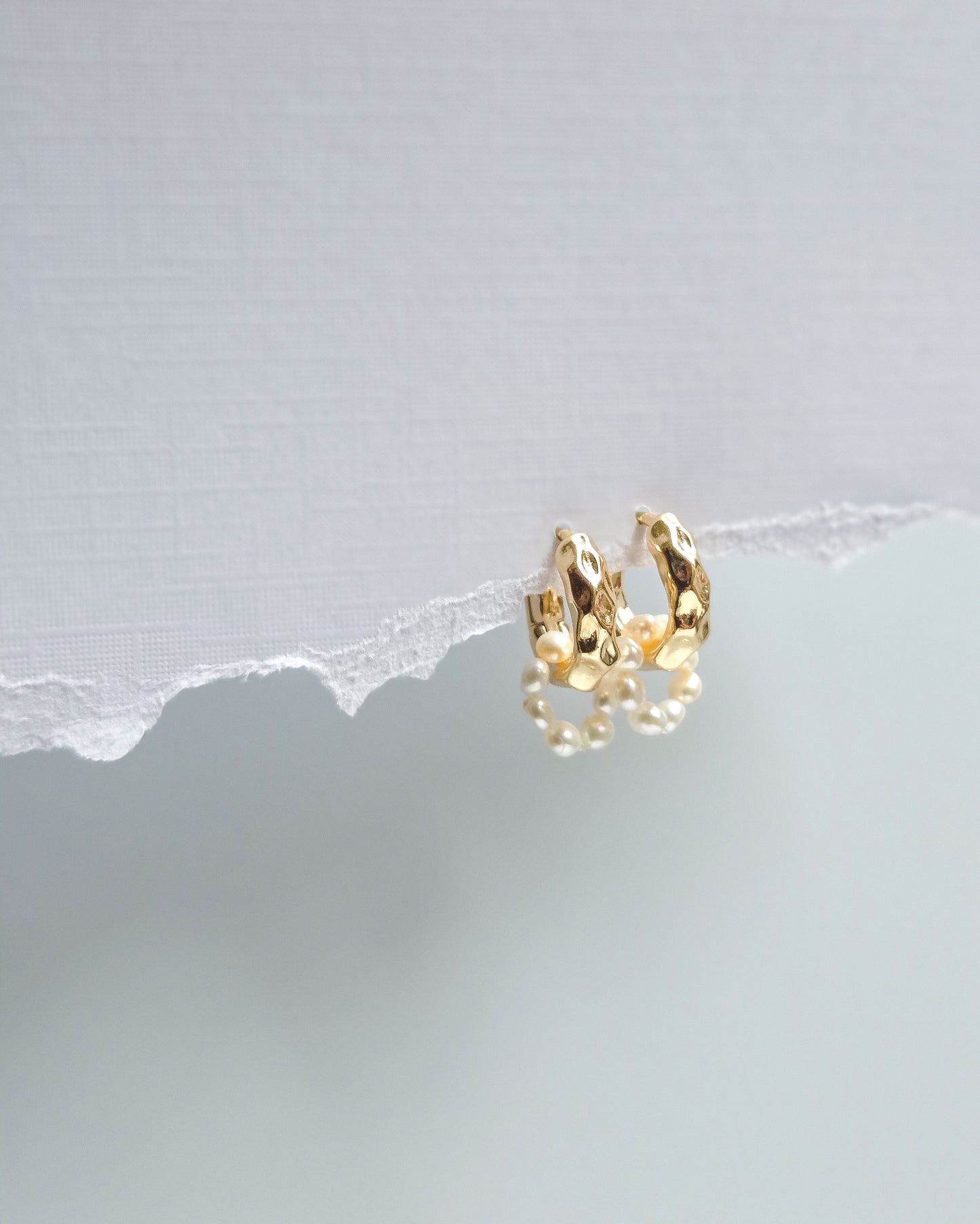 Halo Pearl Hoops