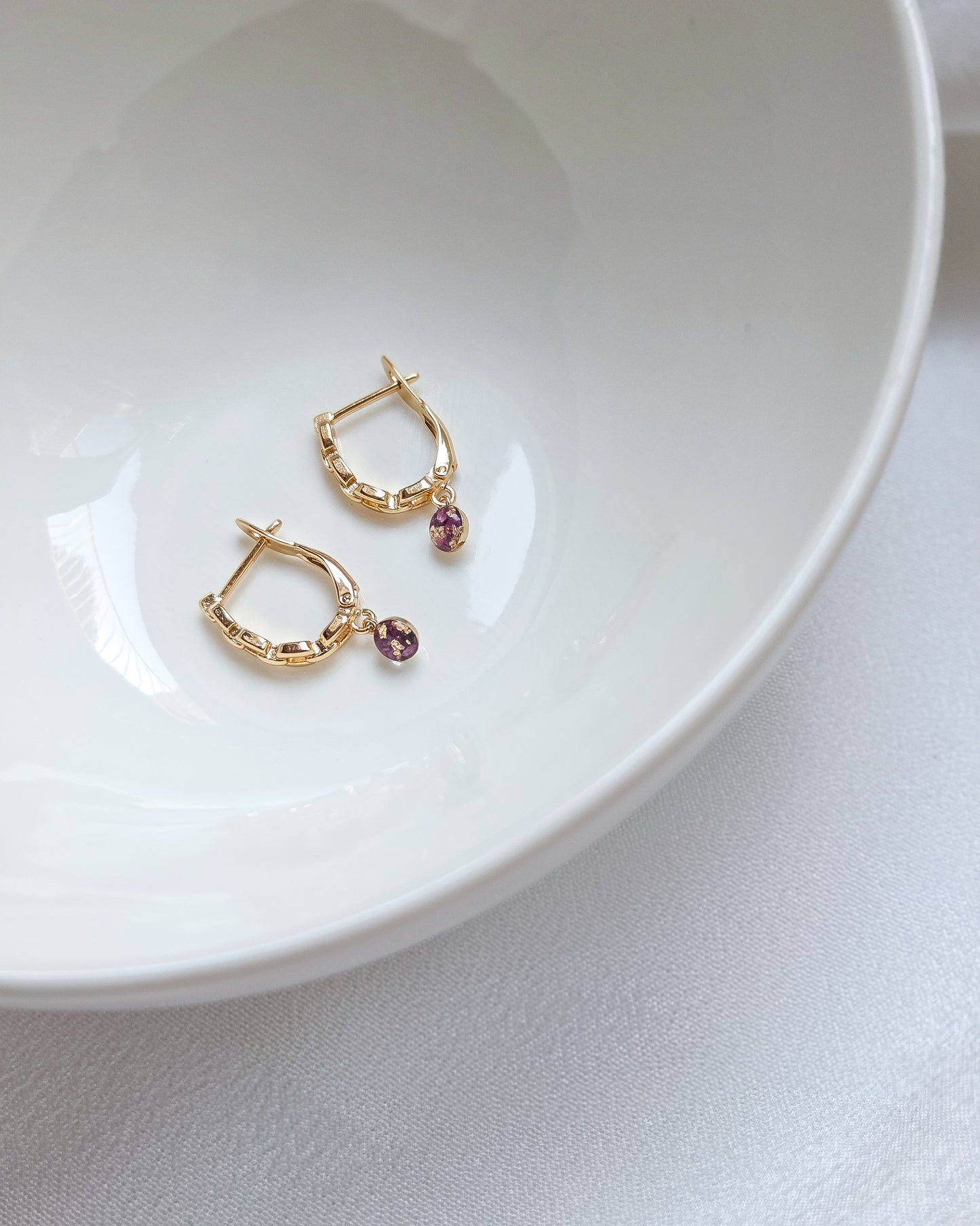 Chained Ruby Earrings