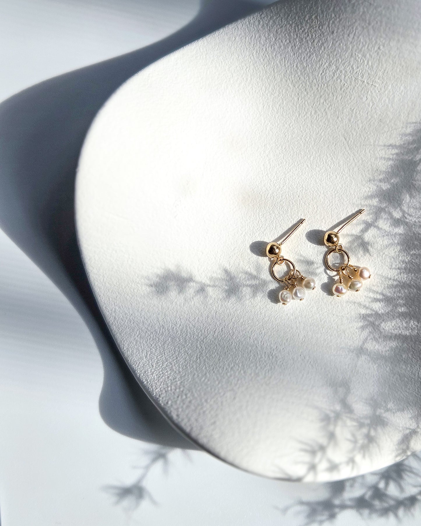 Petite Pearl Cluster Earrings