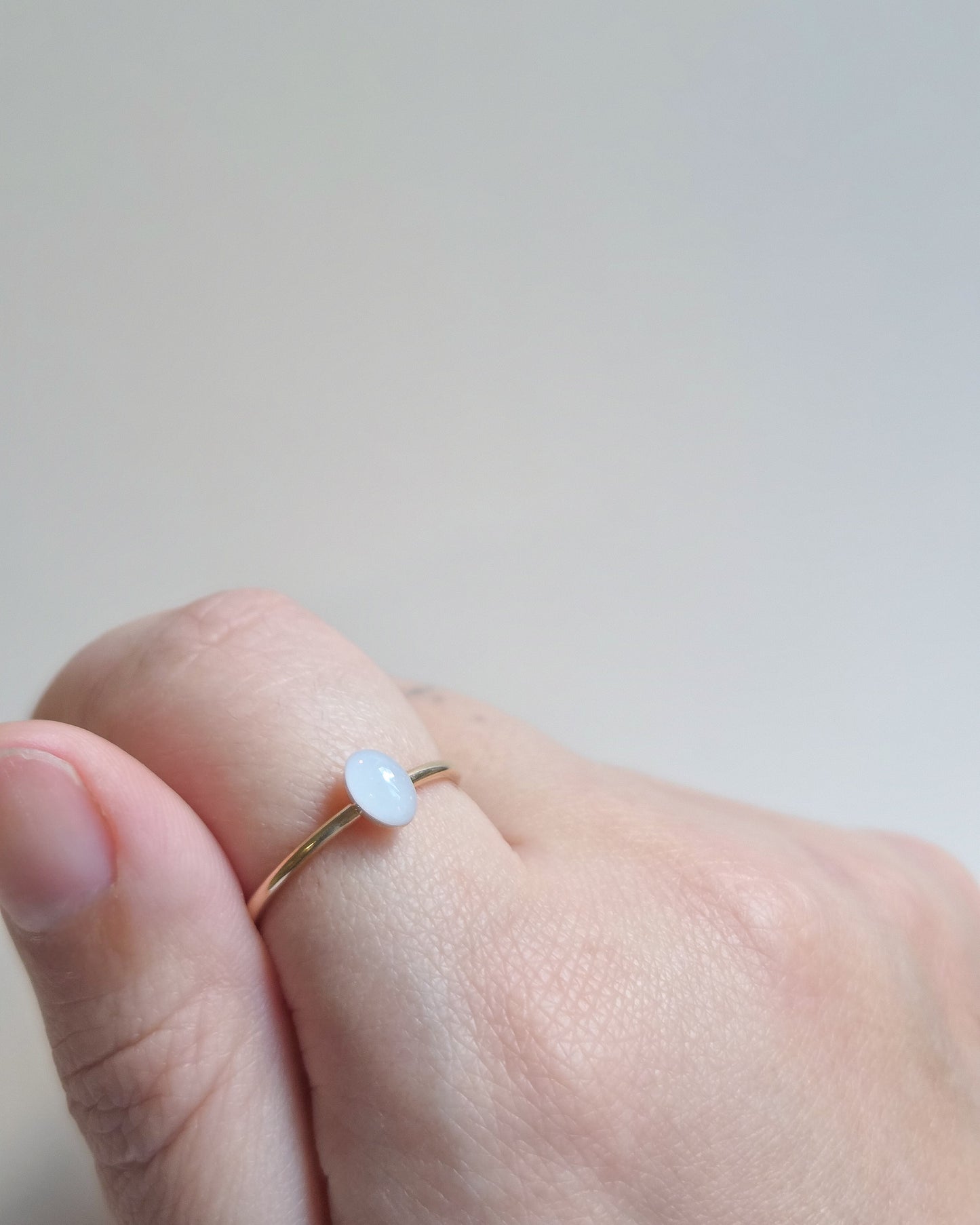 Milk Oval Ring in 14K Gold Filled