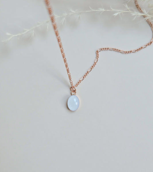 Milk Oval Necklace in Rose Gold Filled
