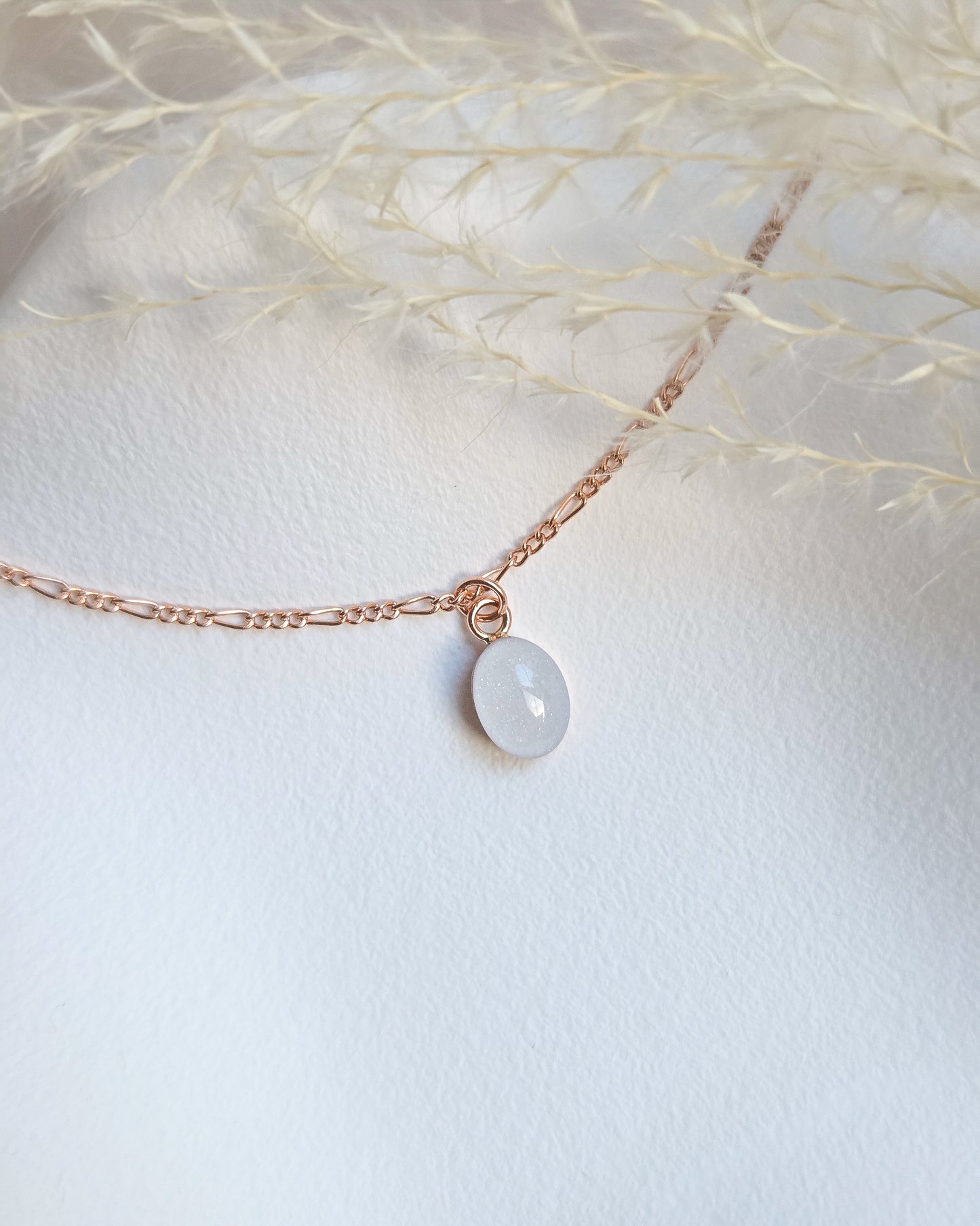 Milk Oval Necklace in Rose Gold Filled