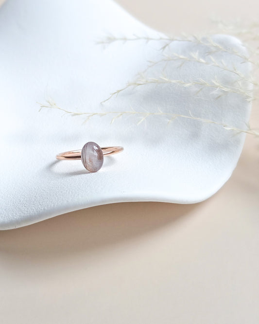 Cremation Oval Ring in Rose Gold Filled