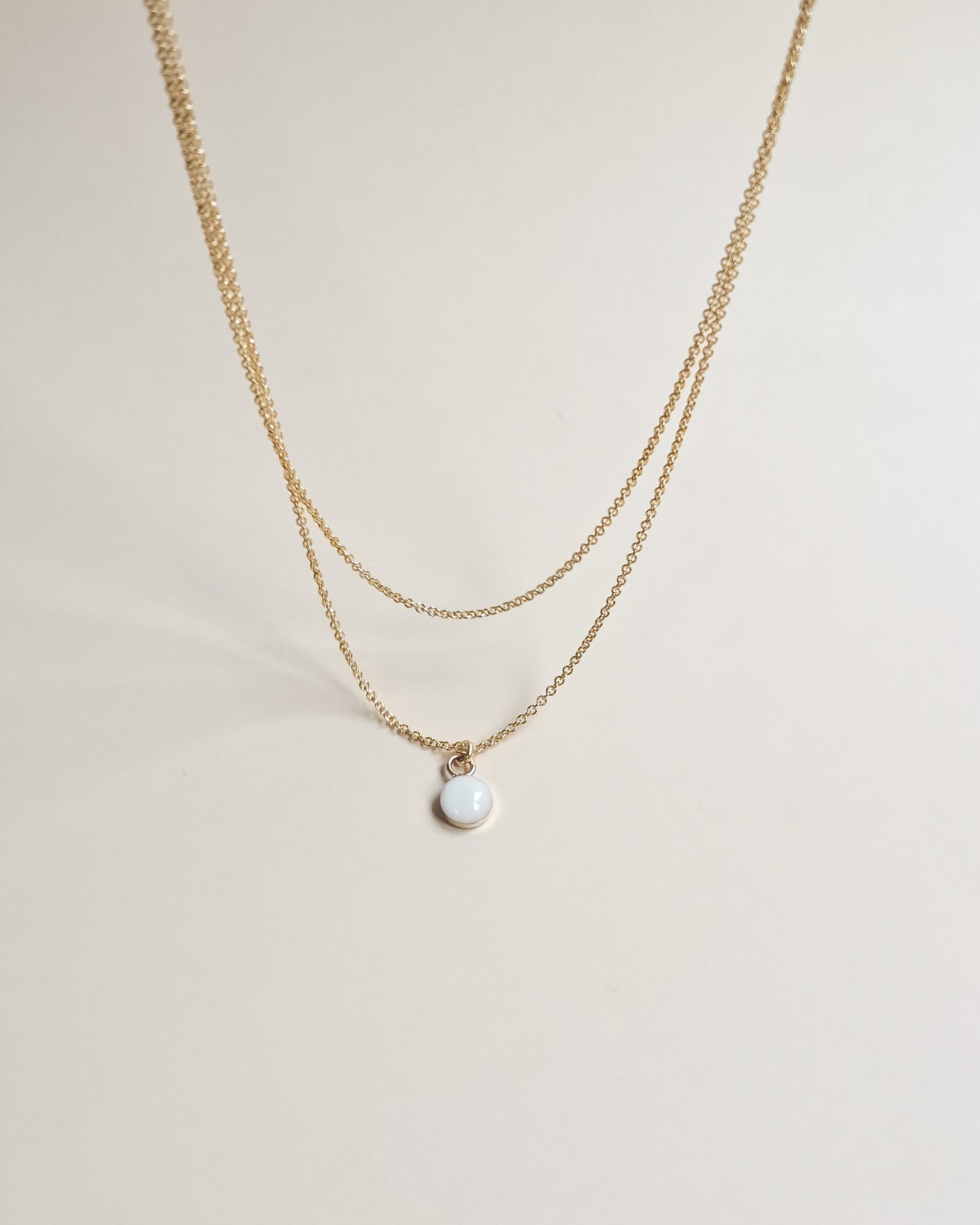 Milk Double Strand Necklace