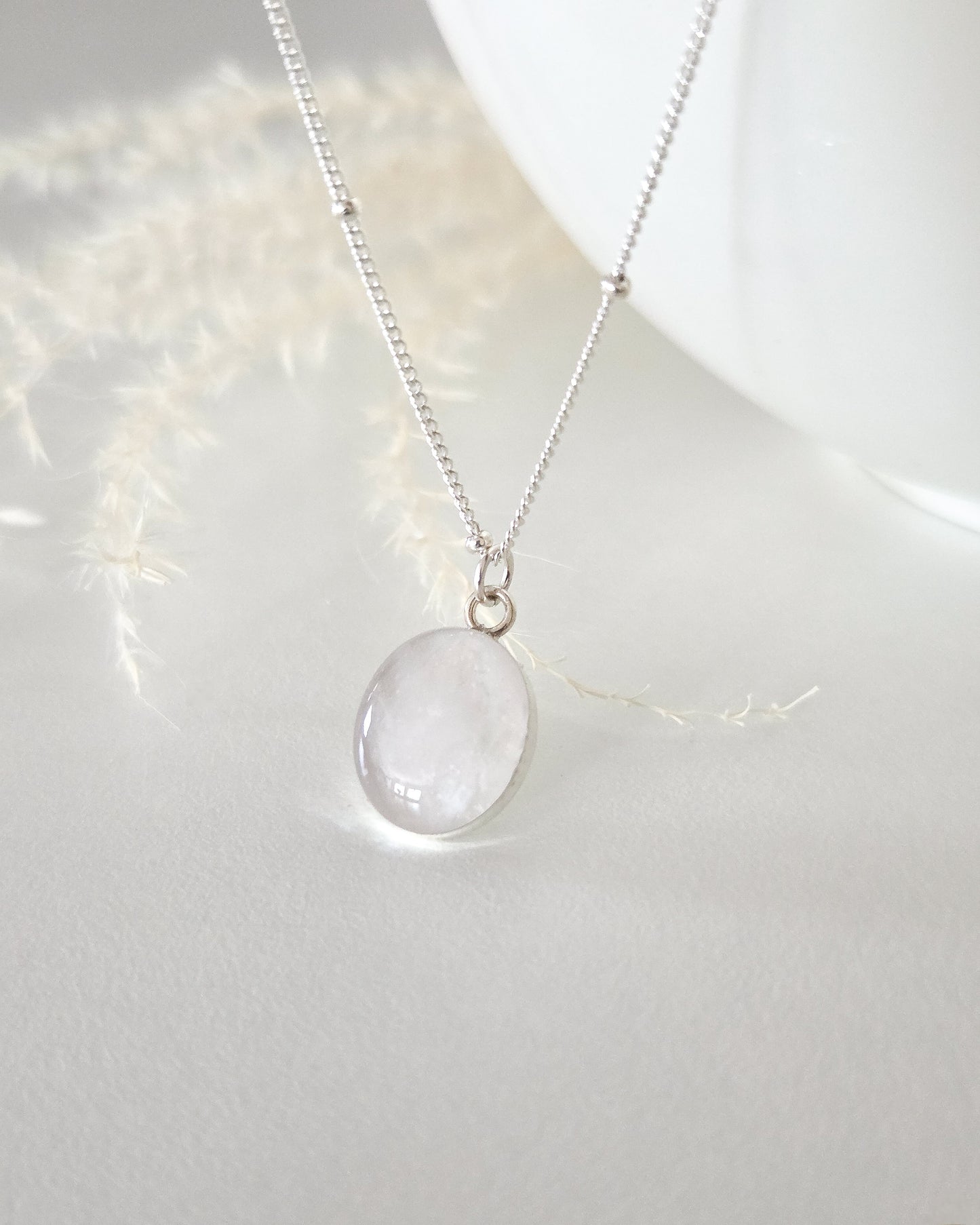Cremation Oval Necklace in 925 Sterling Silver