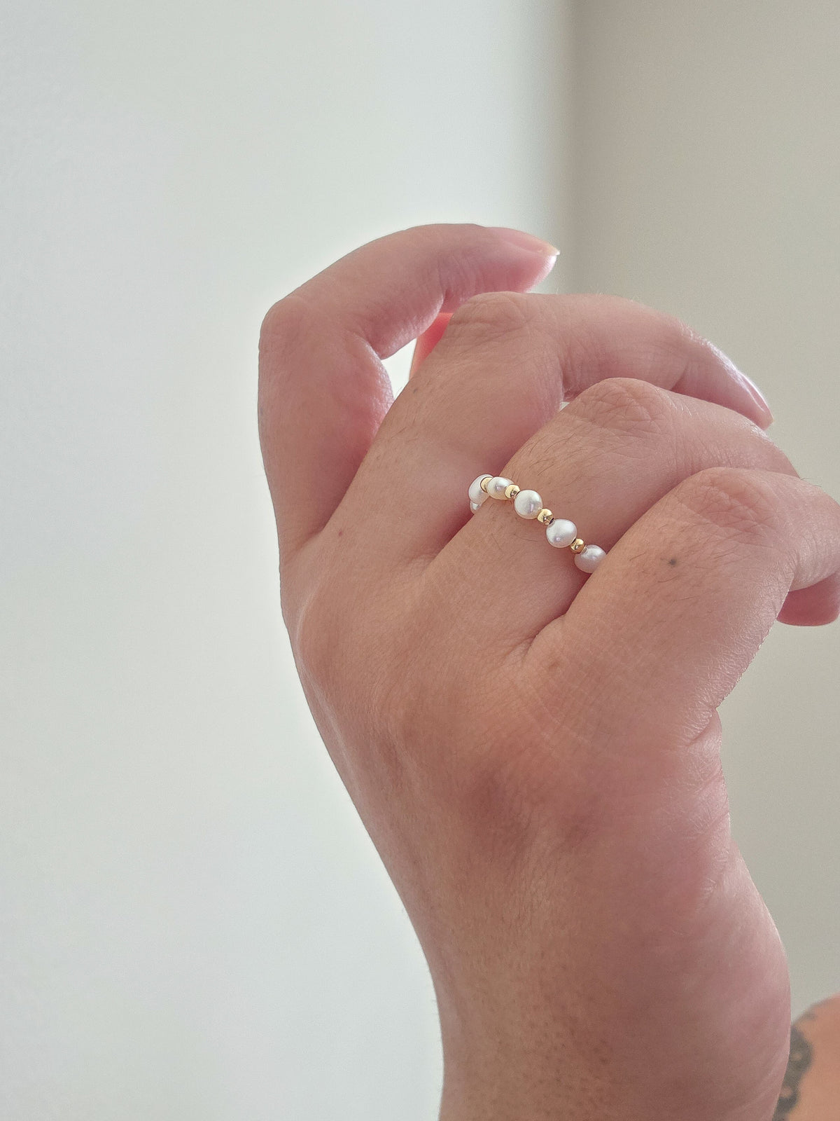 Beaded Pearl Ring