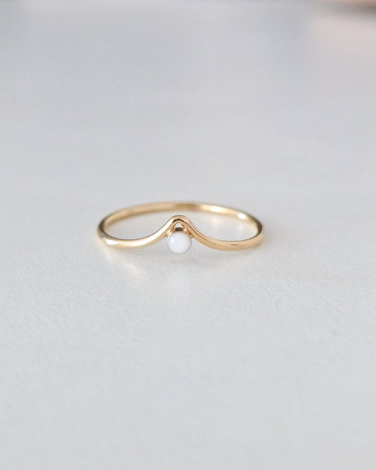 Milk Chevron Ring