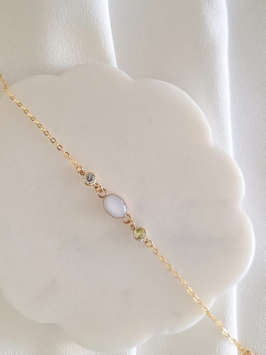 Milk Birthstone Bracelet