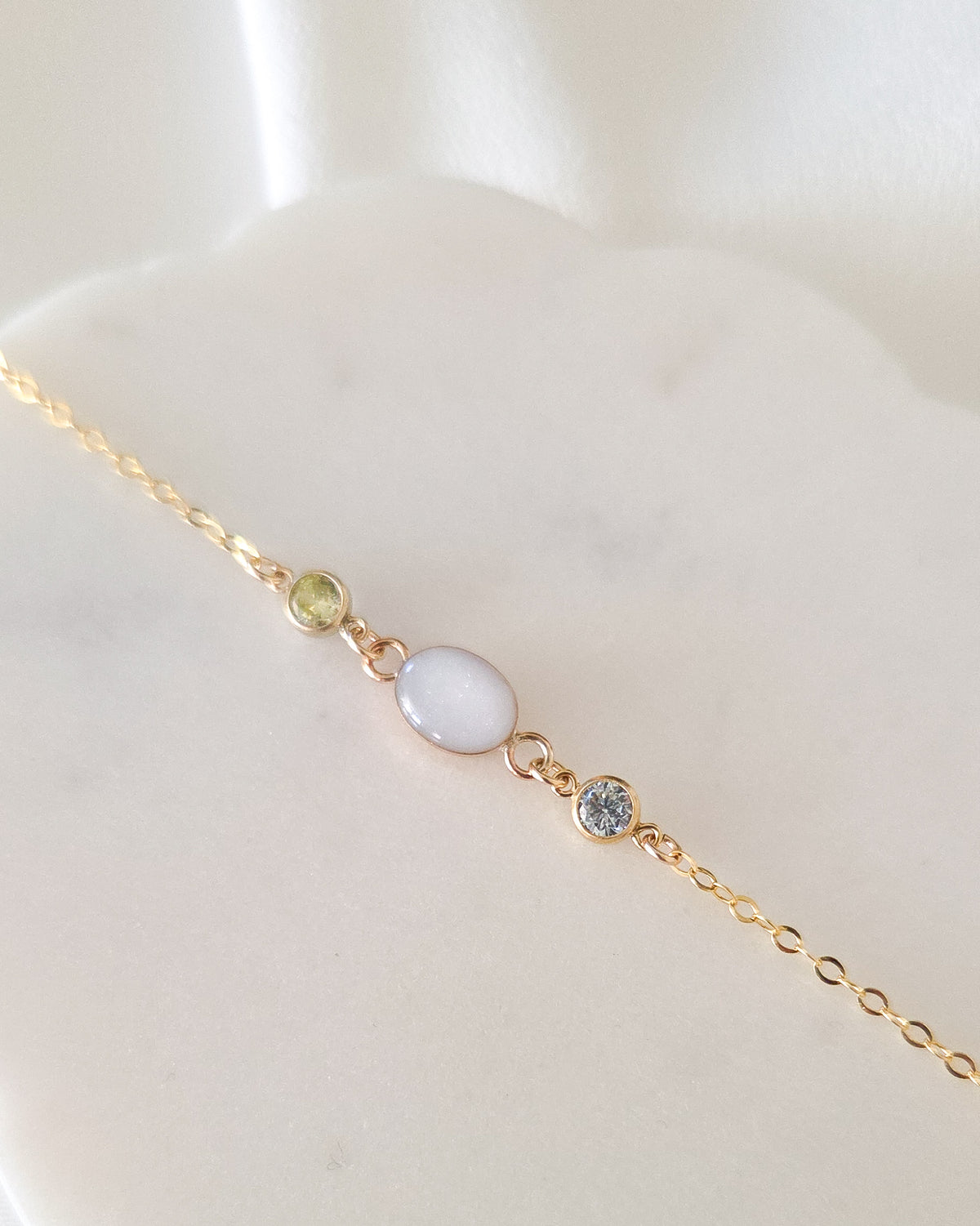 Milk Birthstone Bracelet