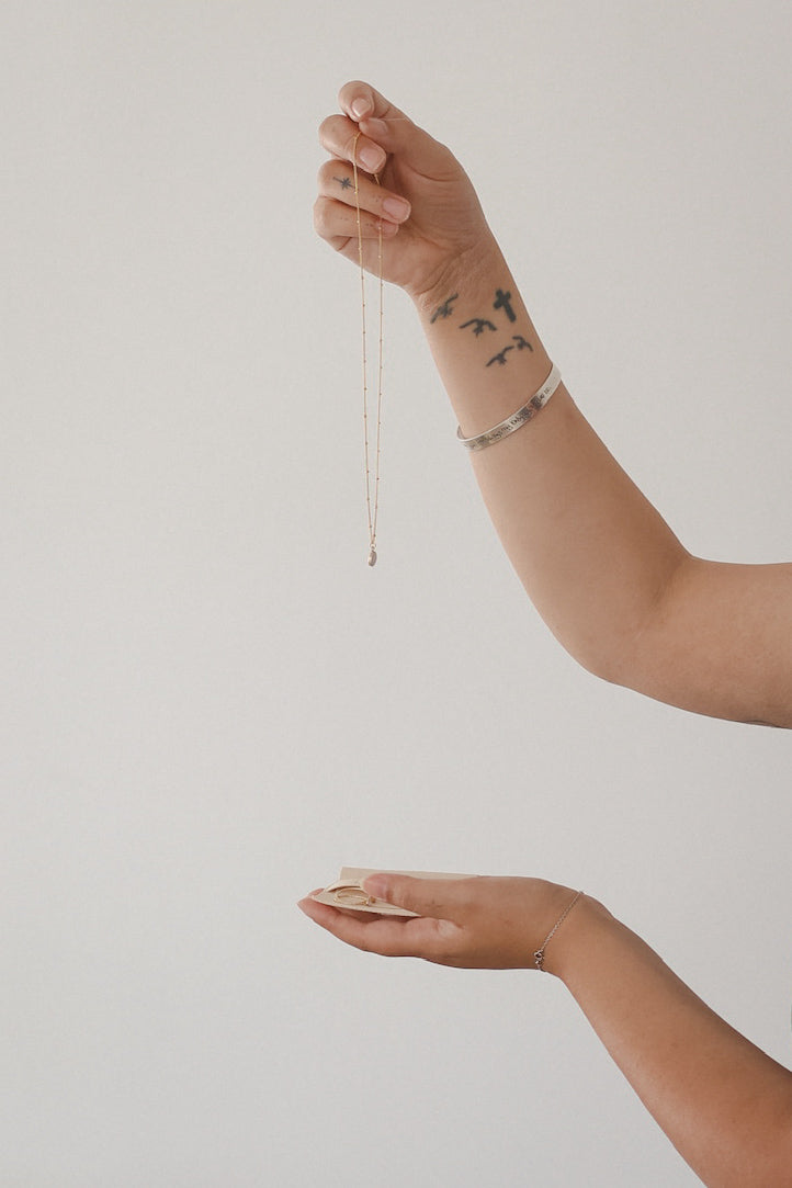 Milk Oval Necklace in 14K Gold Filled