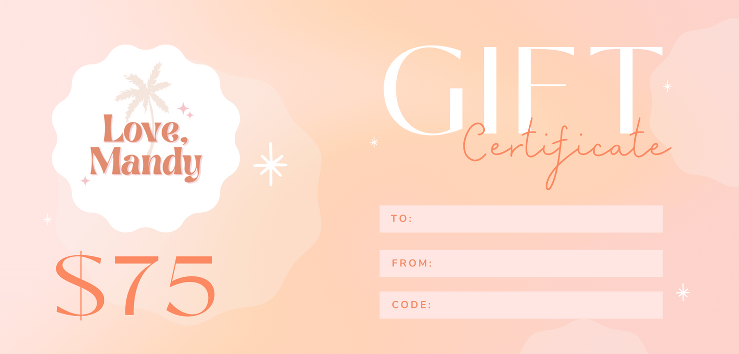 Gift Certificate- Digital Code