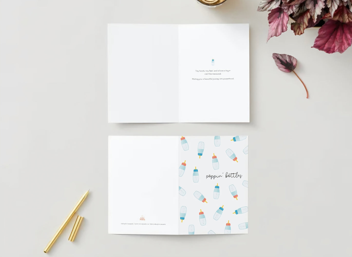 Pre- Order: "Poppin' Bottles" Baby Shower & New Baby Greeting Card