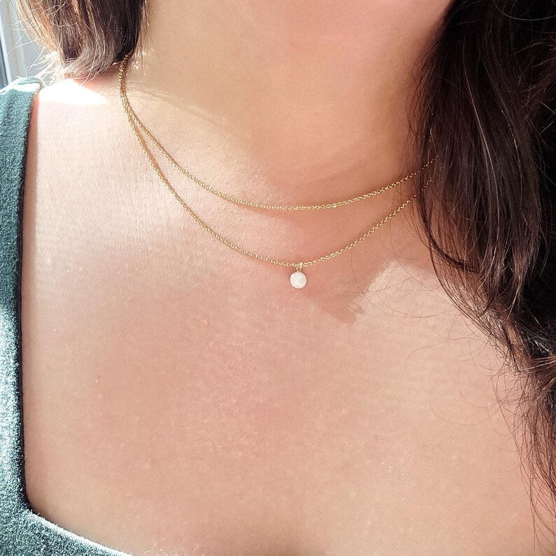 Milk Double Strand Necklace