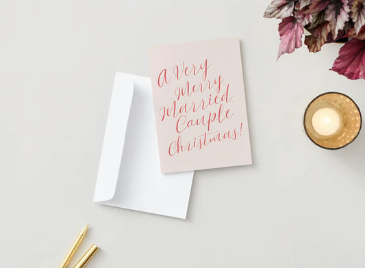 'A Very Merry Married Couple' Christmas Greeting Card
