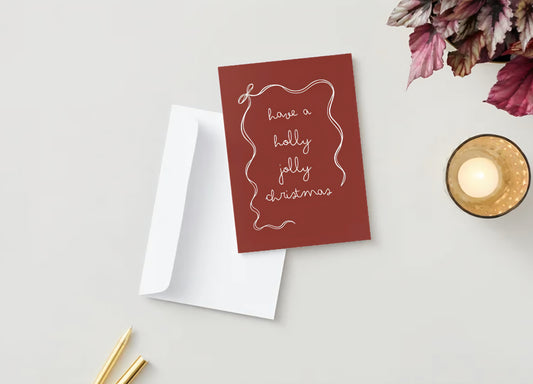 Holly Jolly Christmas Greeting Card