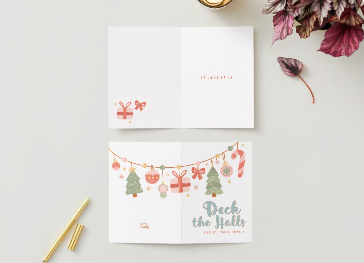 'Deck the Halls & Not Your Family" Holiday Greeting Card