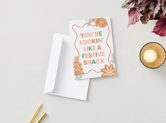 Festive Snack Christmas Greeting Card