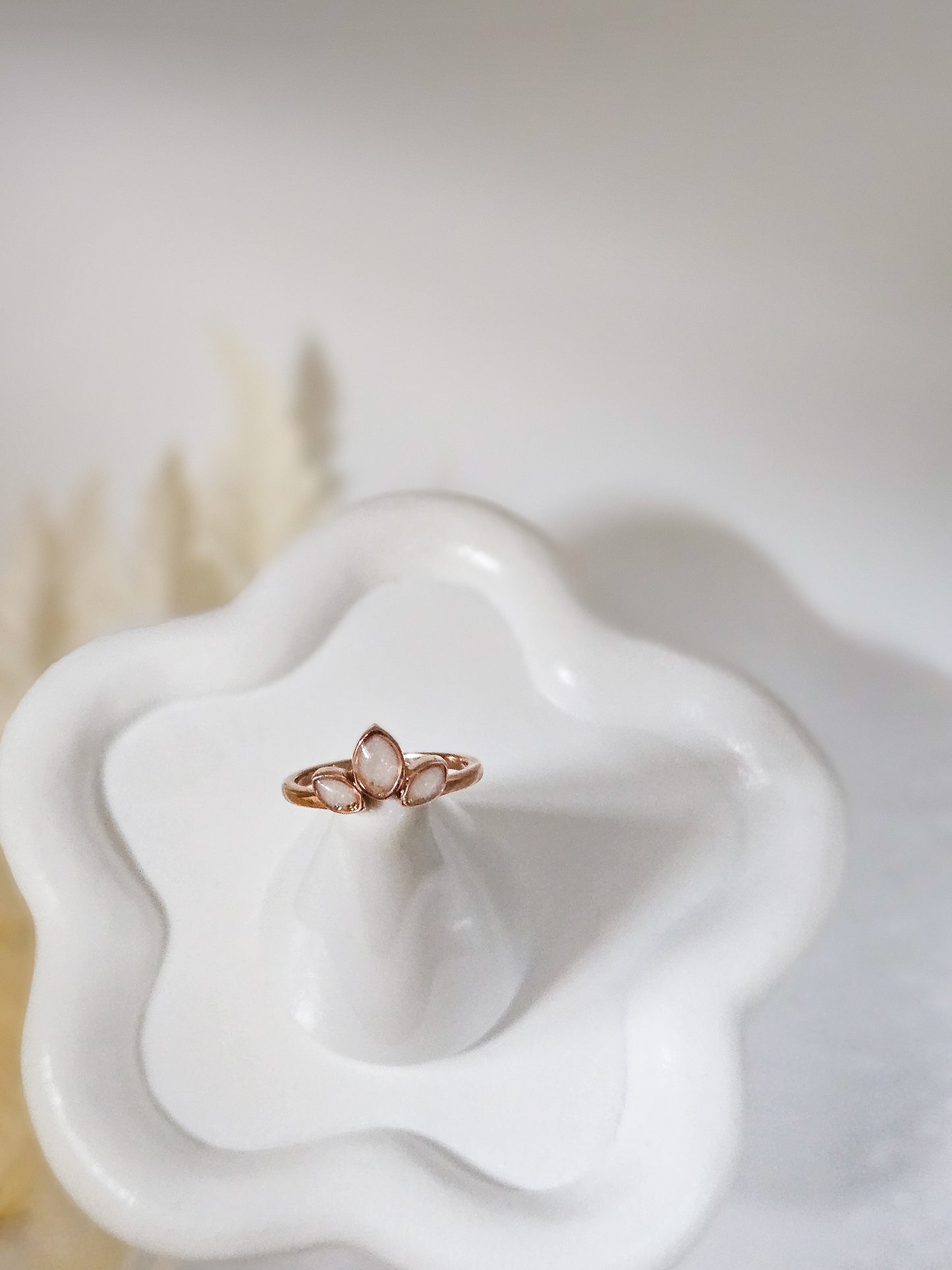 Milk Lotus Ring in 925 Sterling Silver