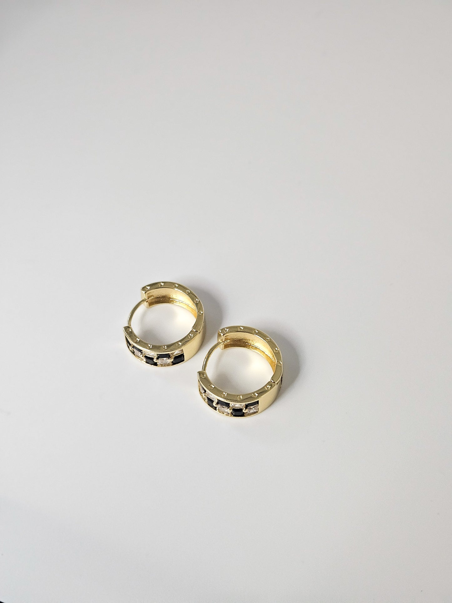 Checkered Hoops- Gold Filled