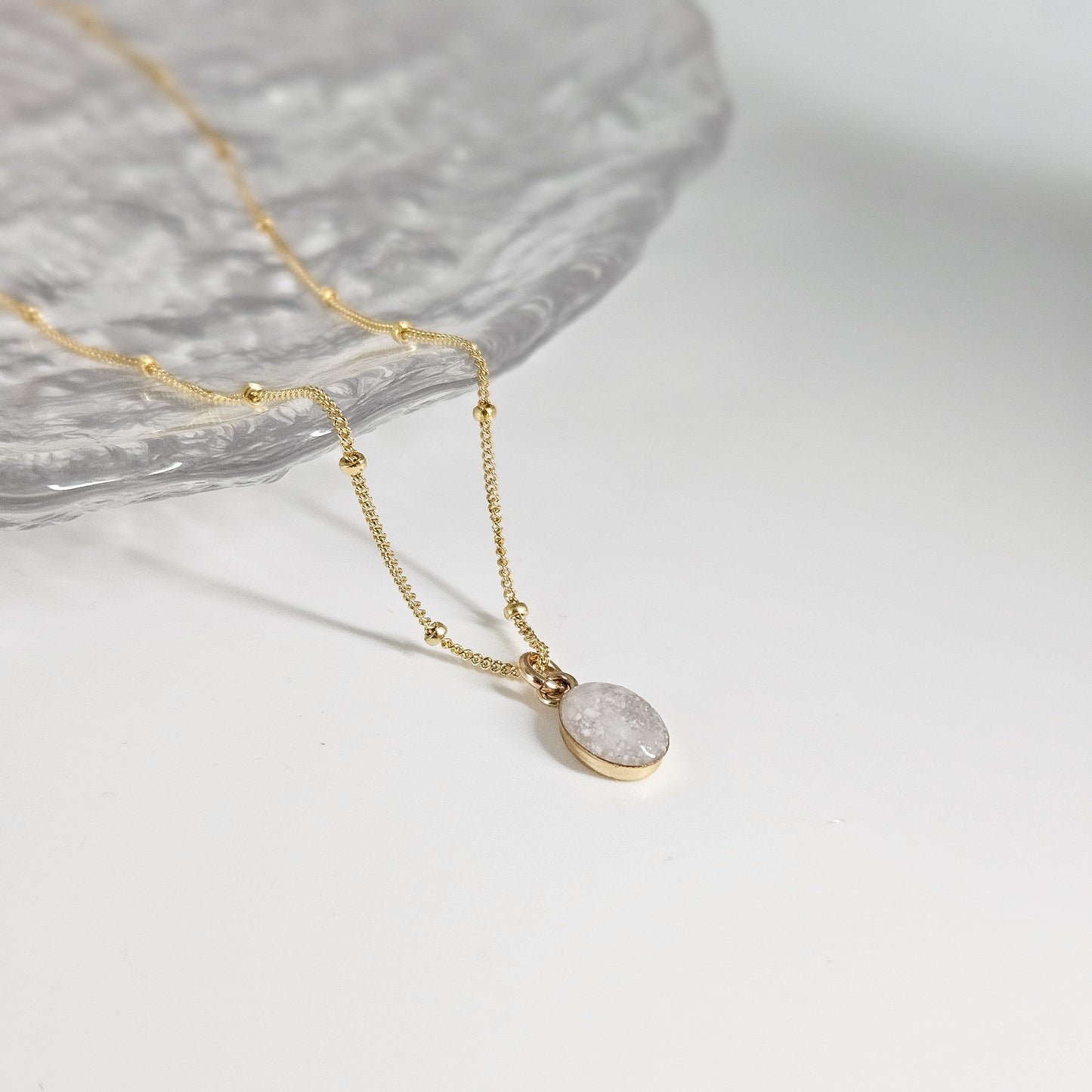 Cremation Oval Necklace- 14k Gold Filled