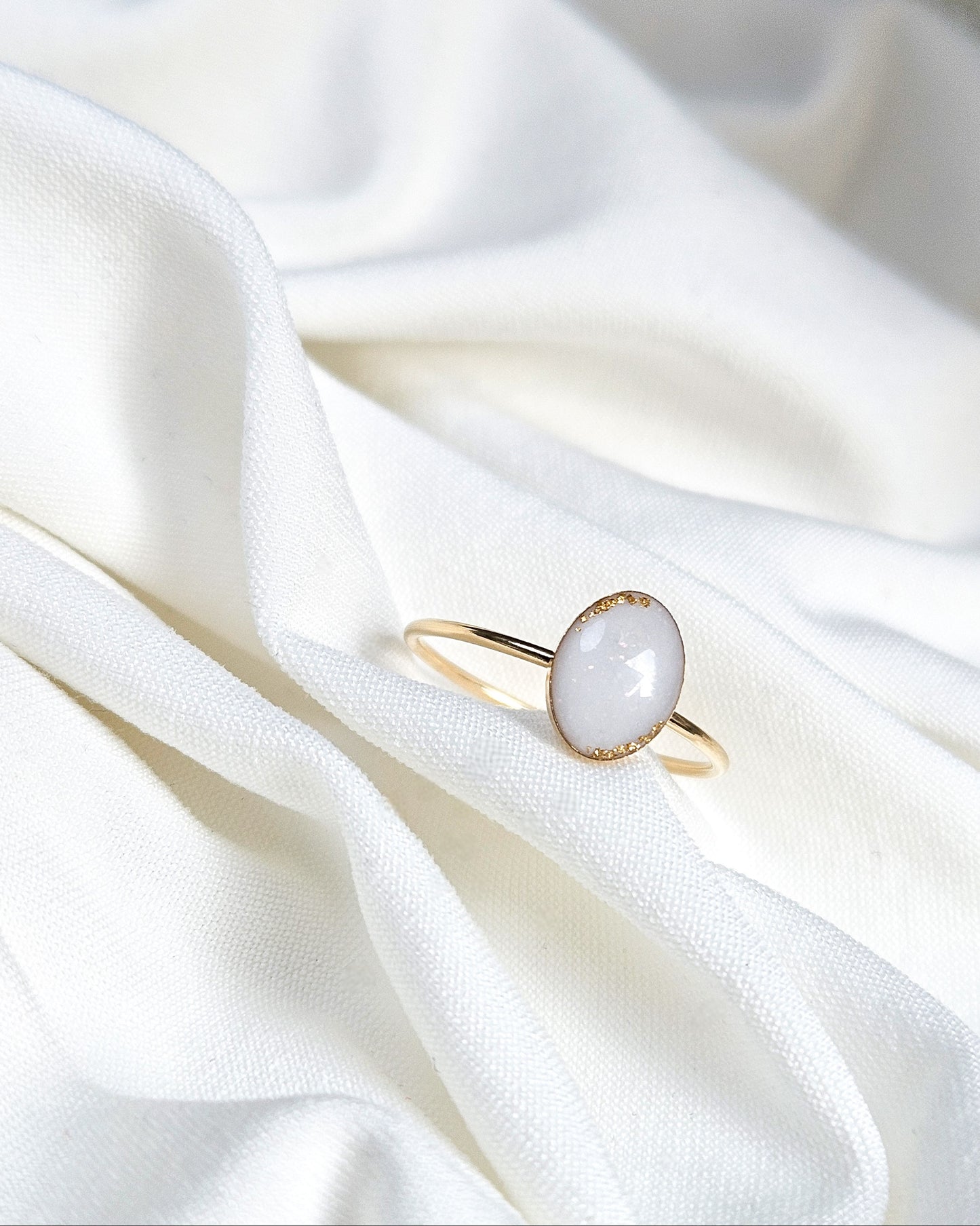 Milk Oval Ring in 14K Gold Filled