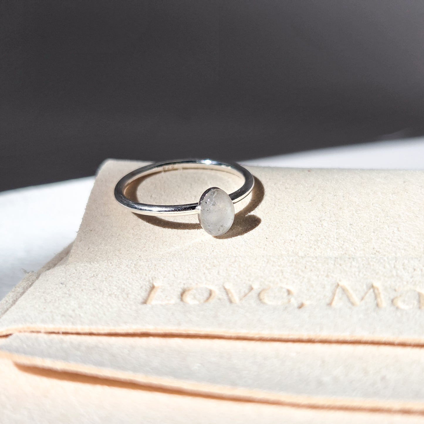 Cremation Oval Ring in 925 Sterling Silver