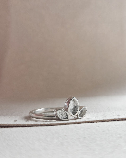 Milk Lotus Ring in 925 Sterling Silver