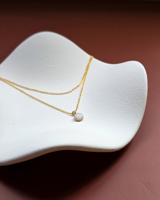 Milk Double Strand Necklace