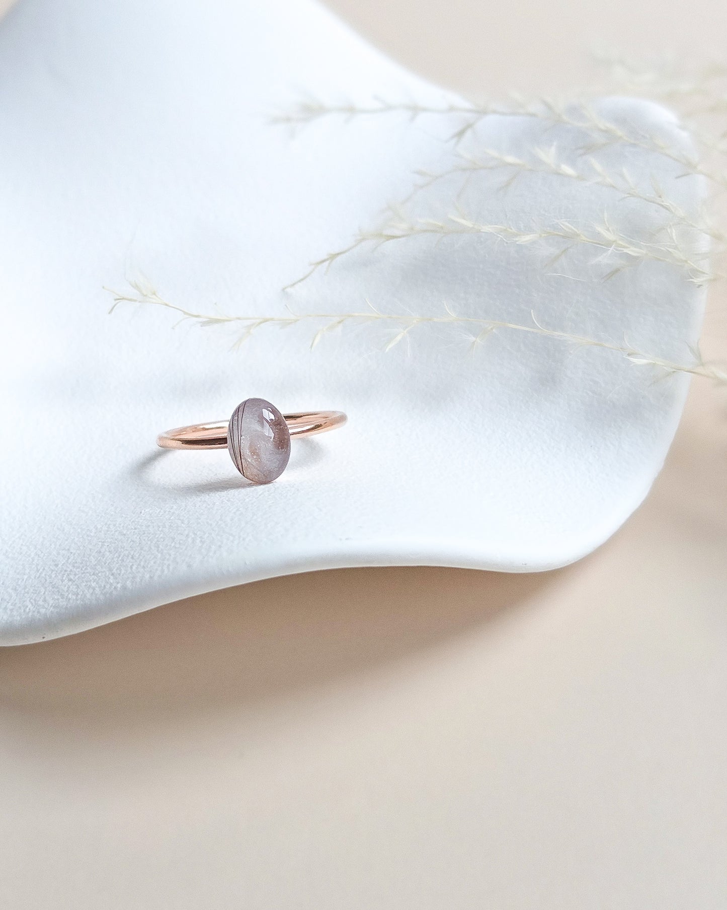 Cremation Oval Ring in Rose Gold Filled