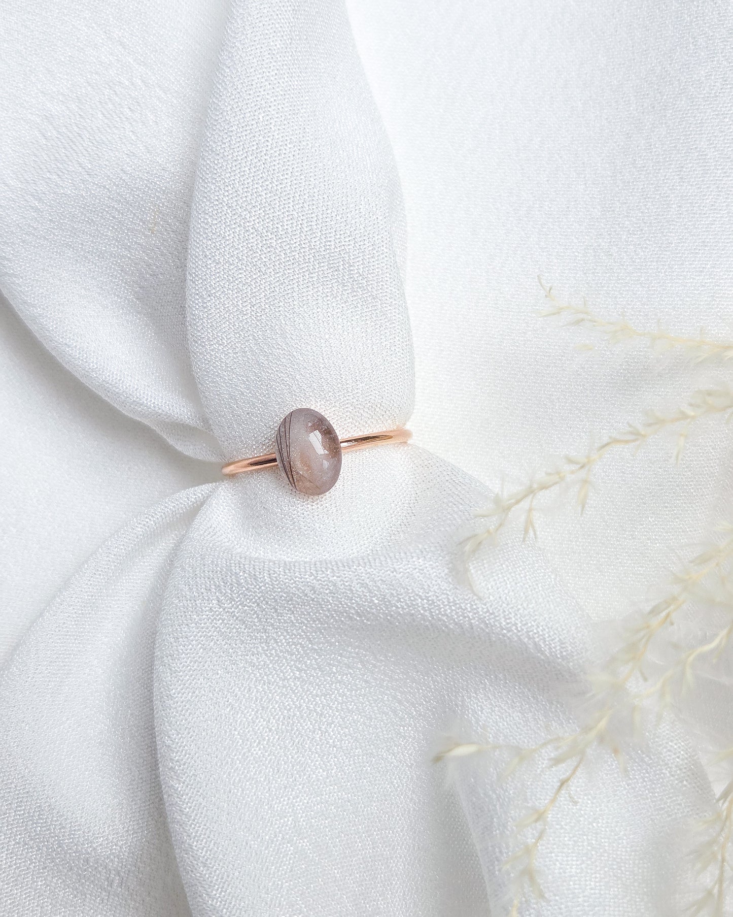 Cremation Oval Ring in Rose Gold Filled