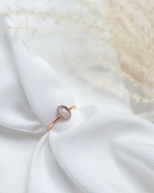 Cremation Oval Ring in Rose Gold Filled