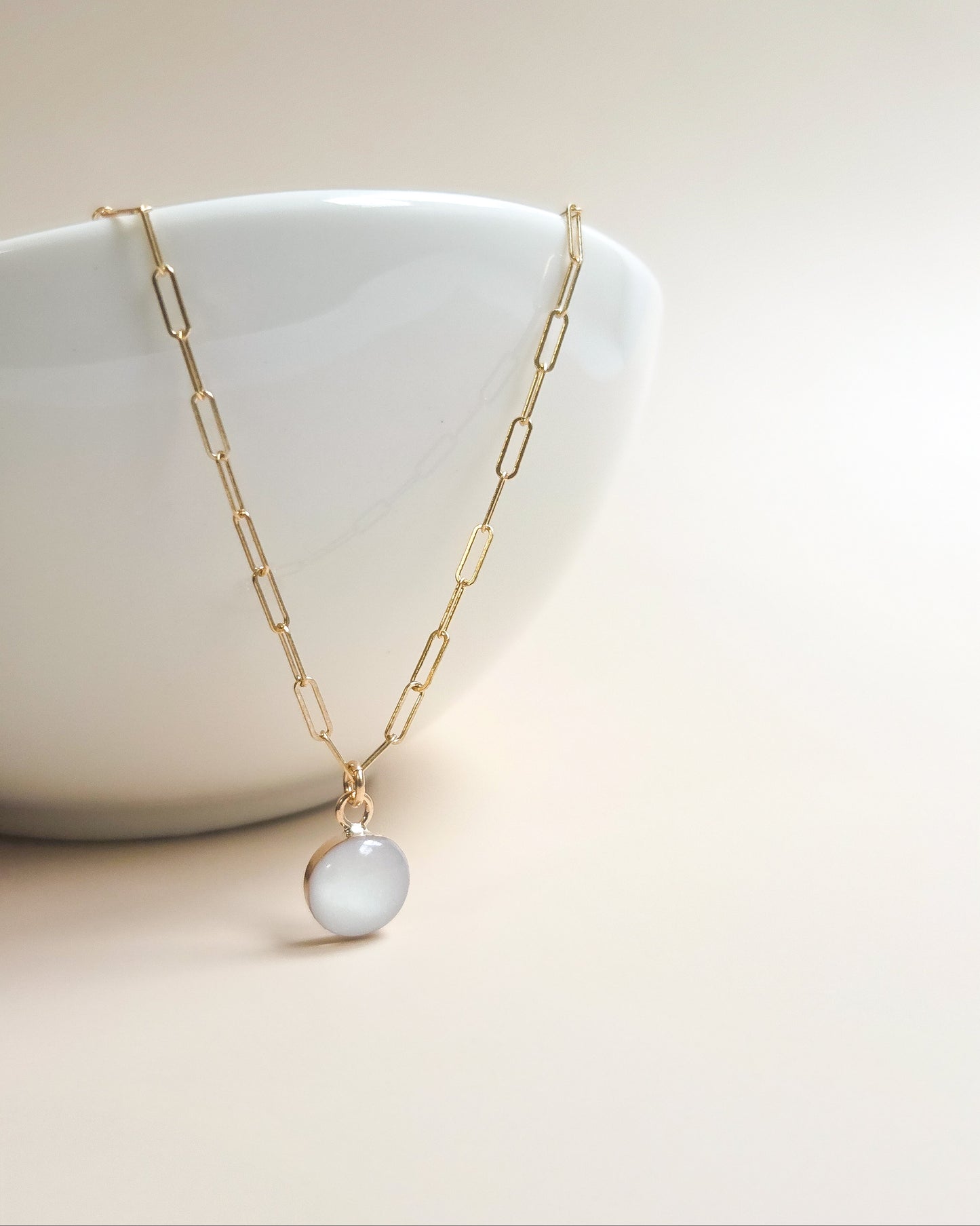 Milk Paperclip Necklace