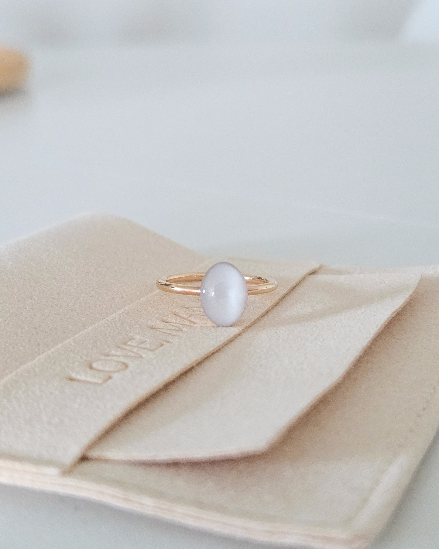 Milk Oval Ring