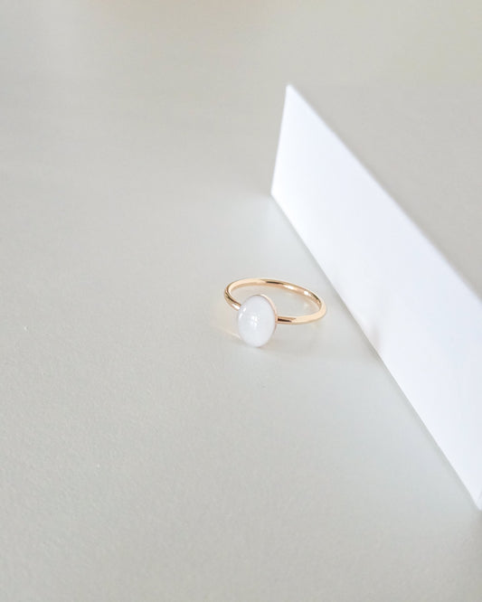 Milk Oval Ring