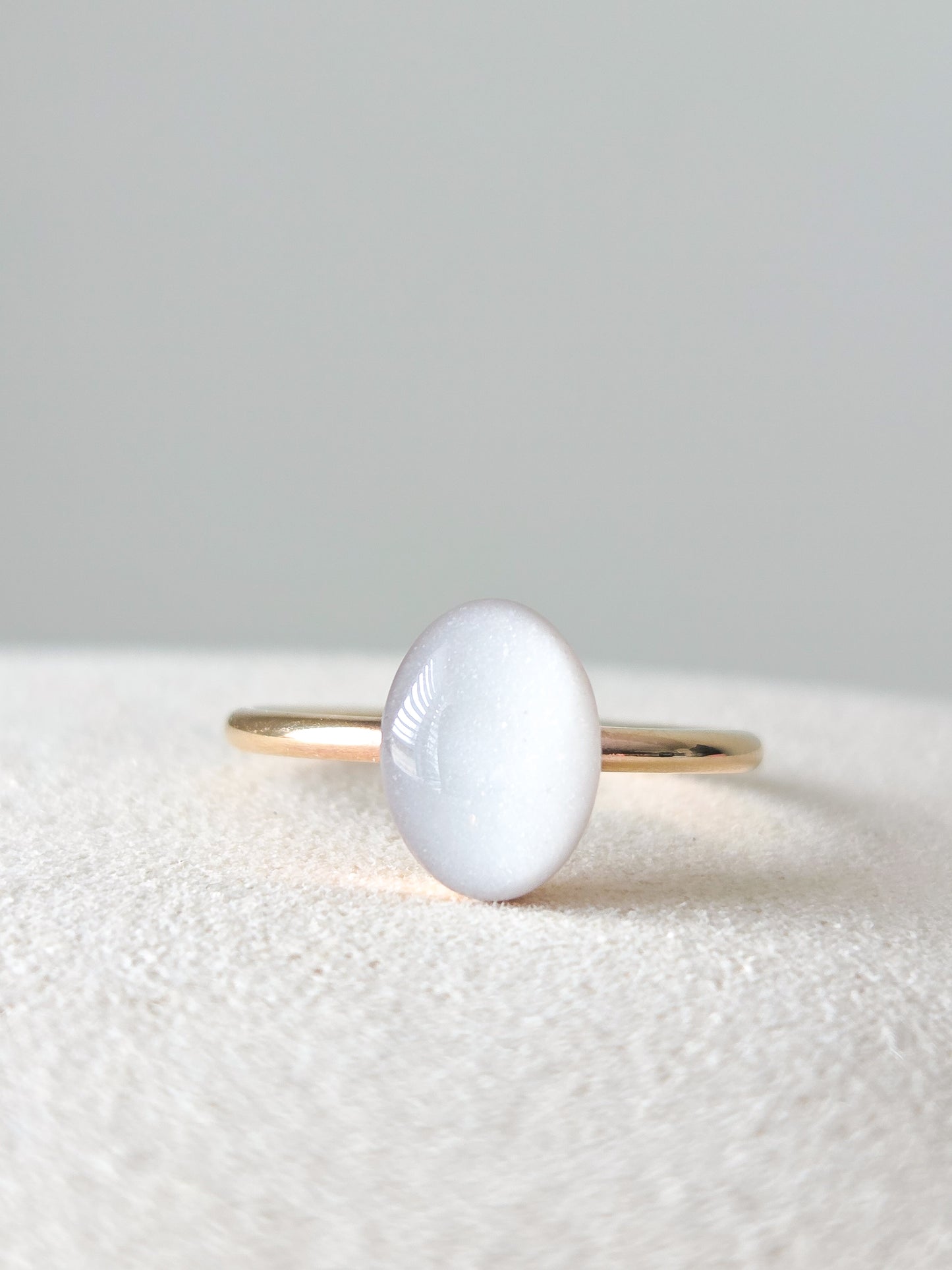Milk Oval Ring