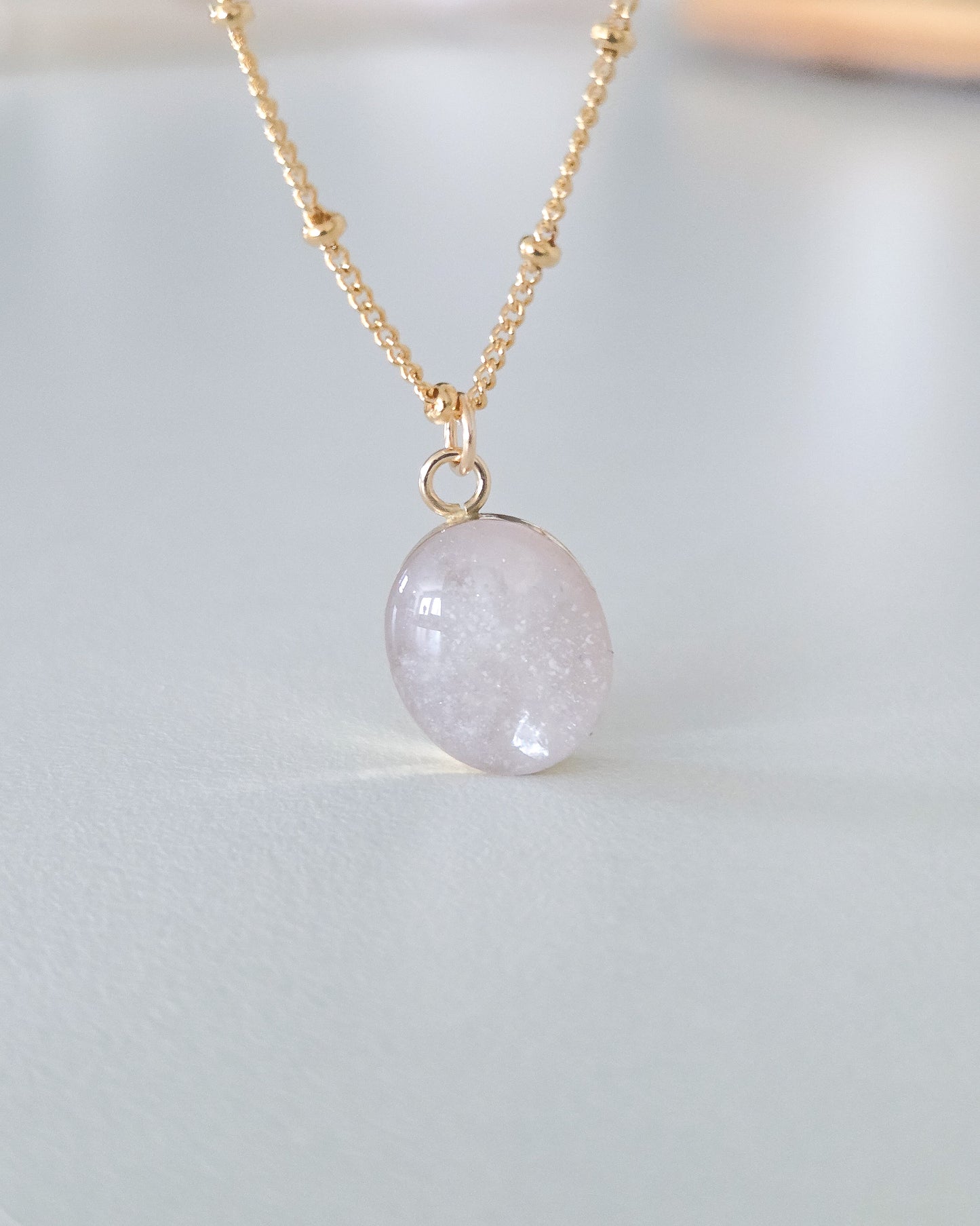 Cremation Oval Necklace in 14k Gold Filled