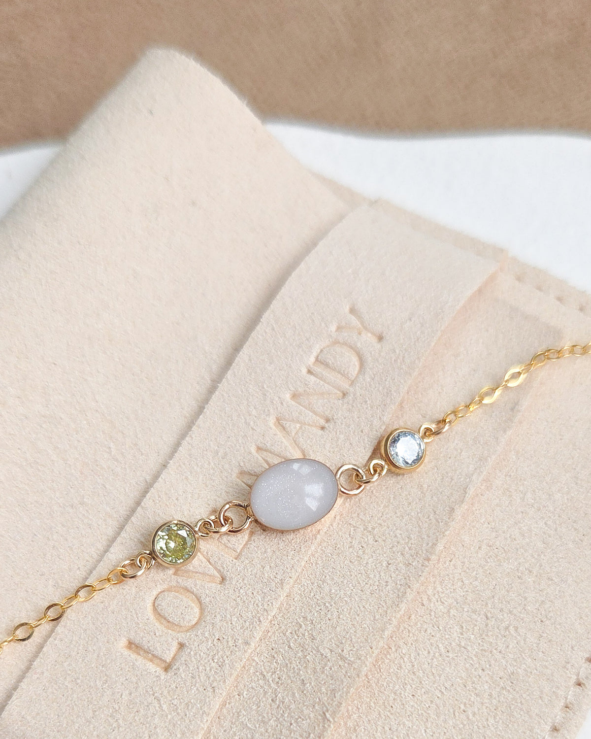 Milk Birthstone Bracelet