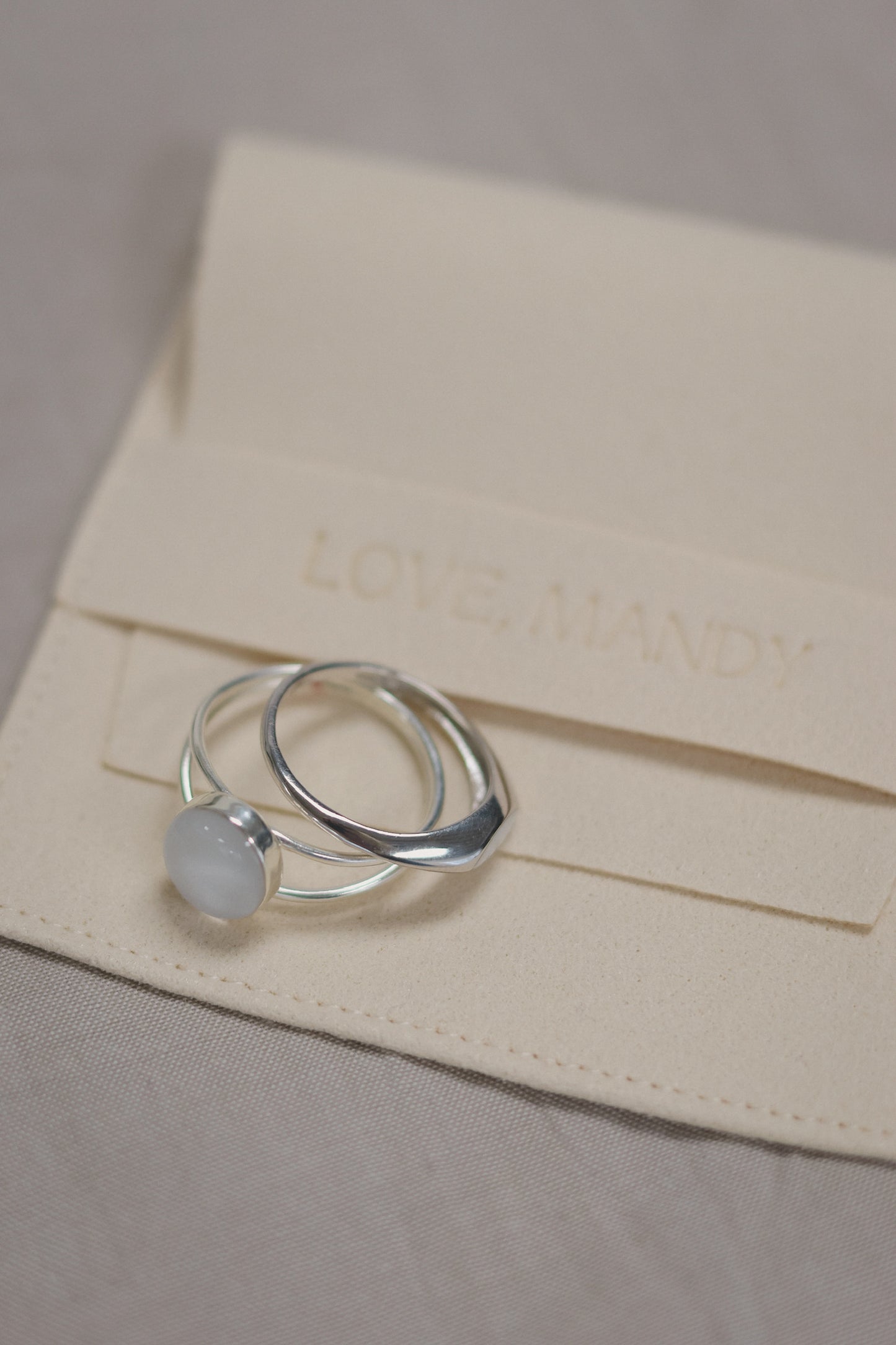 Milk Marquise Signet Ring in 925 Sterling Silver