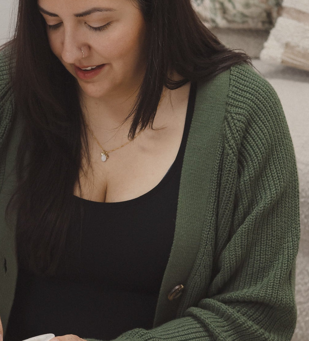 Milk Oval Necklace in 14K Gold Filled