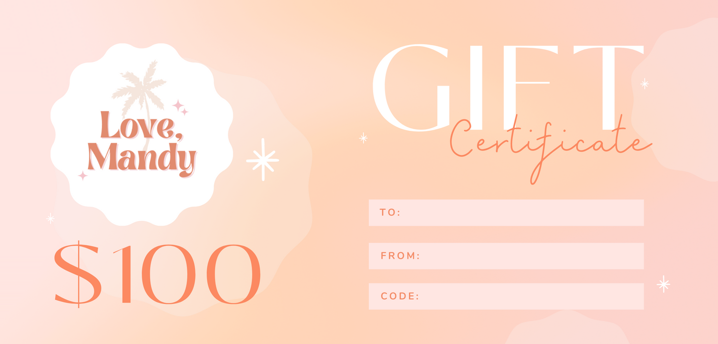 Gift Certificate- Digital Code
