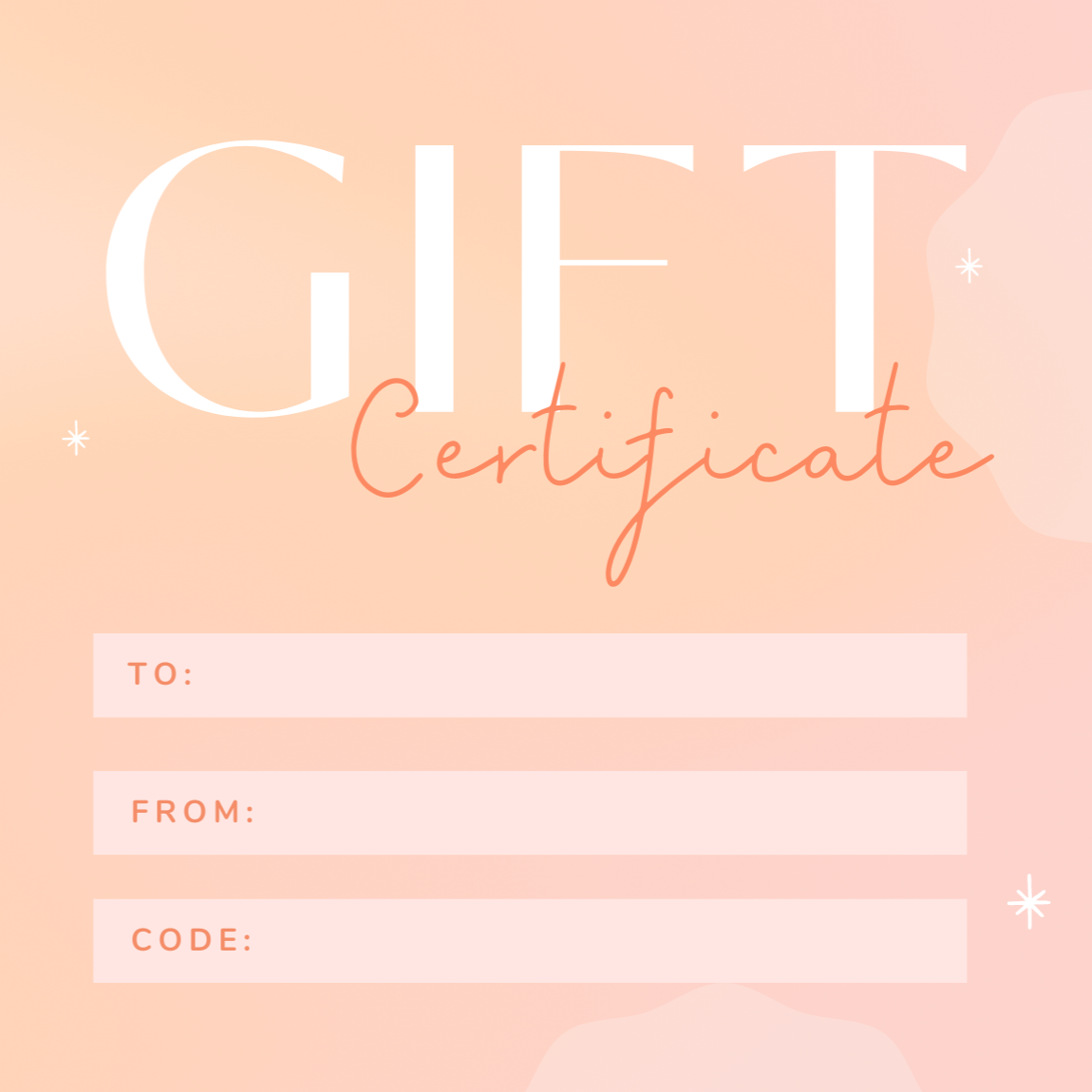 Gift Certificate- Digital Code